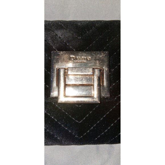 Dune London Black Velvet Quilted Clutch Evening Bag Wallet - Picture 5 of 5